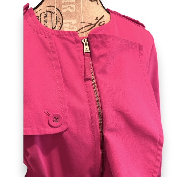 BCBGMAXAZRIA Raspberry Pink Belted Trench Coat – Size M - Picture 4 of 12